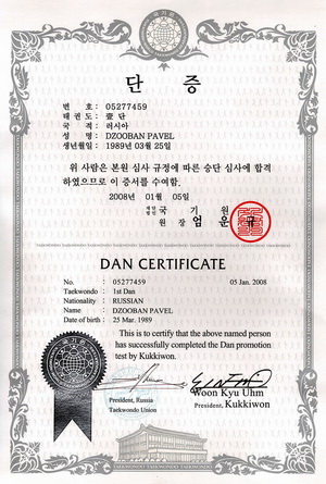 ������ �����, ���������� World Taekwondo Federation � ���������� 1-�� ����